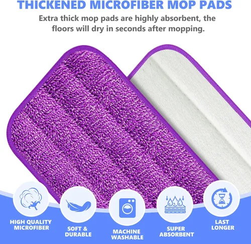 Miniatura 4 de Almohadillas de repuesto reutilizables compatibles con Swiffer PowerMop, repuestos de microfibra para mopa eléctrica, lavables a máquina