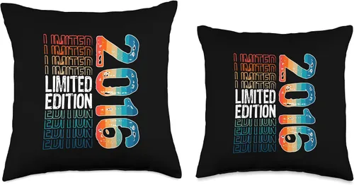 Miniatura 3 de Limited Edition Vintage 2016 Retro Birthday Throw Pillow