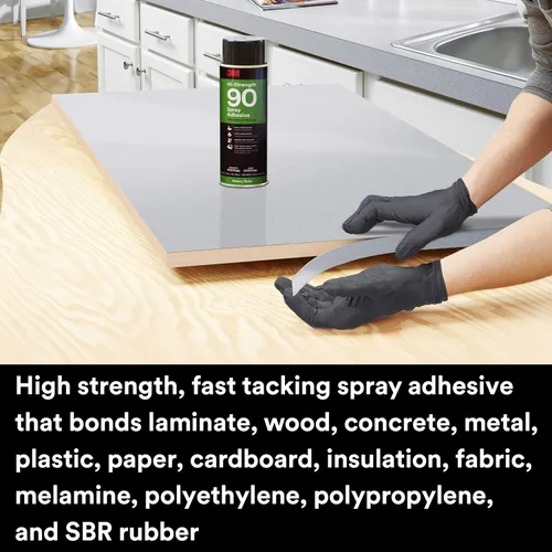 Miniatura 2 de Paquete de adhesivo en aerosol 3M Hi-Strength 90, pegamento transparente permanente, se rocía boca abajo + pegamento adhesivo permanente multiusos
