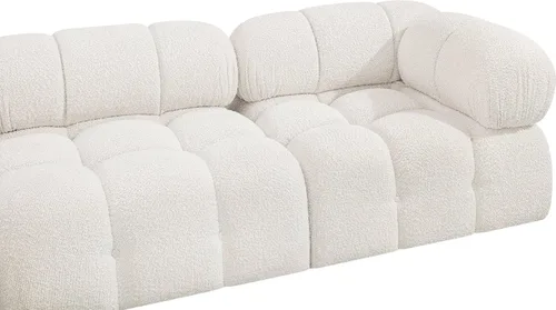 Miniatura 9 de Meridian Furniture 611Cream-S68A Colección Ames Moderno Sofá modular contemporáneo con tela de boucle color crema, modular para crear
