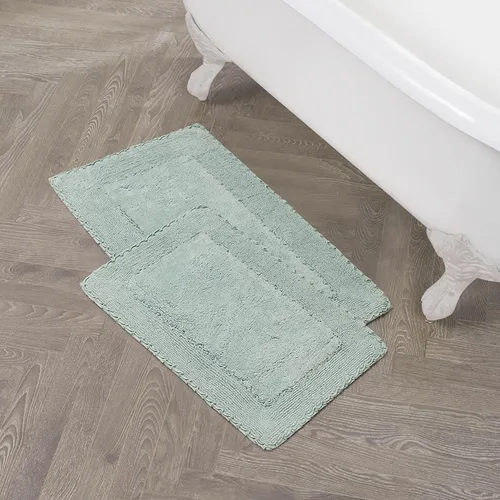 Miniatura 9 de Laura Ashley Ruffle tapete para baño de algodón de 17 x 24 pulgadas
