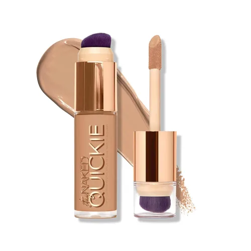 Miniatura 7 de Urban Decay Quickie Corrector impermeable de cobertura completa 24 horas, acabado mate natural, vitamina E hidratante, cepillo de pulido de doble