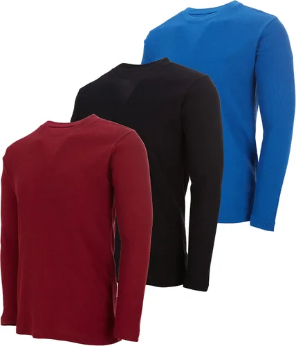 DARESAY Paquete de 3: camiseta térmica de manga larga para hombre, camisetas de manga larga Henley & Crew para hombre, camisetas de manga larga para