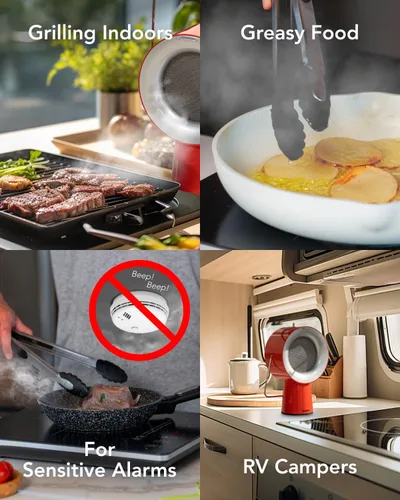 Miniatura 7 de AirHood Campana extractora con cable Extractor de cocina portátil con 2 filtros de aire de carbón activado y filtro de aceite de acero inoxidable