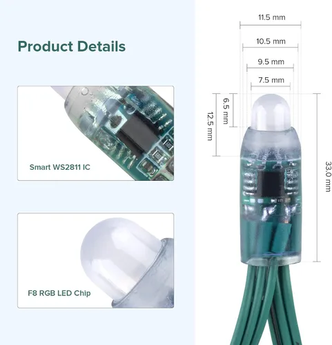 Miniatura 2 de WS2811 Tira de ledes, Verde, 12MMWS28115V68G, 5.0 volts