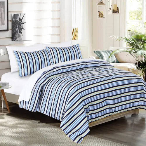 Miniatura 30 de EMME Bed-in-A-Bag - Juego de edredón de 5 piezas para cama Twin de microfibra cepillada y relleno de plumón sintético, suave y cómodo, lavable a 01