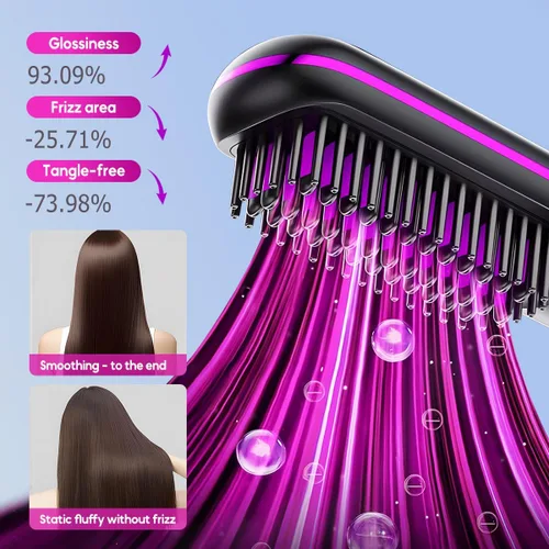 Miniatura 3 de Go Brush - Cepillo alisador de cabello 2026, cepillo alisador de pelo inalámbrico para cabello corto, mini cepillo alisador portátil con 3 ajustes