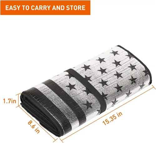 Miniatura 5 de Savadicar Parasol para parabrisas con bandera de Estados Unidos para Jeep Wrangler TJ JK JKU 1997-2018, protector térmico, estructura laminada
