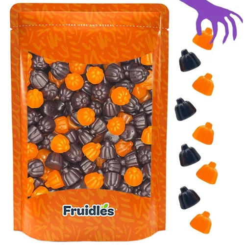 Miniatura 6 de Fruidles Calabazas de jalea de Juju de Halloween, deliciosas gomitas, sin gluten, aperitivos divertidos y festivos, recuerdo de fiesta (2 libras)