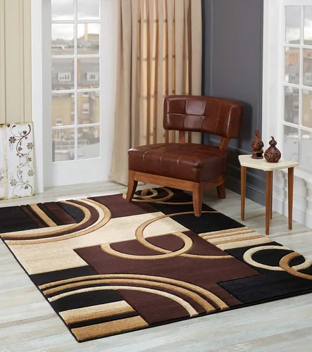 Miniatura 15 de Glory Rugs - Tapete moderno suave tallado a mano, alfombra contemporánea con textura mullida prémium para interior, sala de estar, comedor y Marrón
