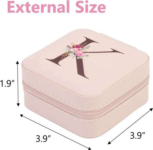 Miniatura 2 de FUNARTY Joyero de viaje con espejo para mujeres y niñas, estuche organizador de joyas, estuche organizador de cumpleaños, regalos de Navidad