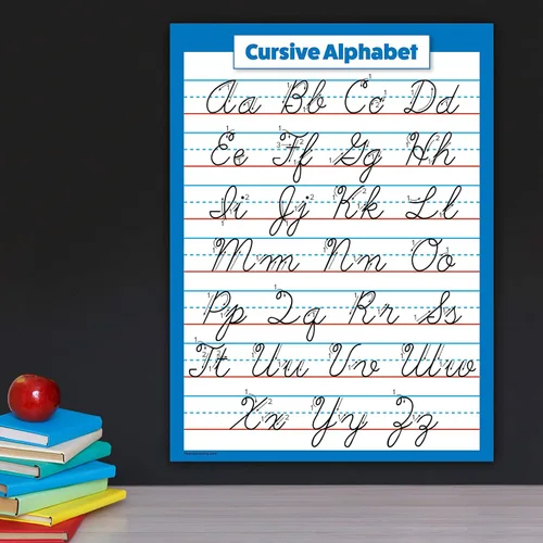 Miniatura 4 de Palace Learning ABC Alphabet - Carta cursiva y póster manuscrito - Juego de 2 carteles laminados (laminado de 18 x 24 pulgadas)