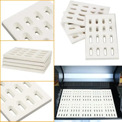 Miniatura 3 de GasSaf Ladrillos de cerámica de repuesto para barbacoas en abundancia Grand Turbo, Grand Hall, Members Mark Grills, 4 placas de calor, briquetas