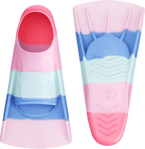 Miniatura 19 de Gintenco Aletas de Natación, Aletas de Natación para Niños para Natación de Vueltas, Aletas de Tamaño de Viaje con Bolsa de Malla, Aletas