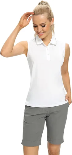 Miniatura 5 de Camisetas tipo polo para mujer, sin mangas, para golf, tenis, UPF 50+, ligeras