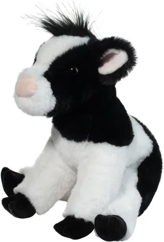 Miniatura 5 de Douglas Elsie - Animal de peluche suave de vaca blanca y negra, 9 pulgadas de largo