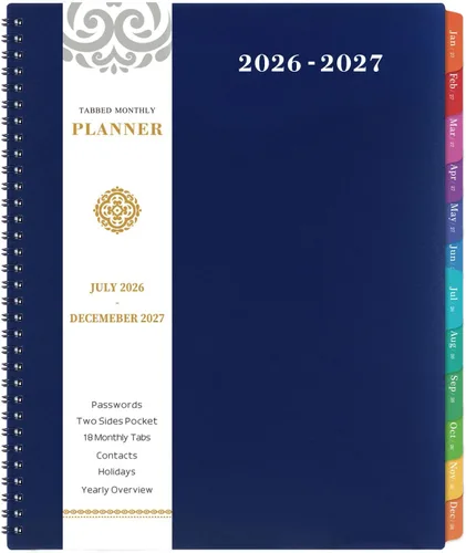 Agenda mensual 2026 – Agenda 2026, enero 2026 – diciembre 2026, 9 x 11 pulgadas, agenda mensual 2026, calendario 2026 con encuadernación en espiral