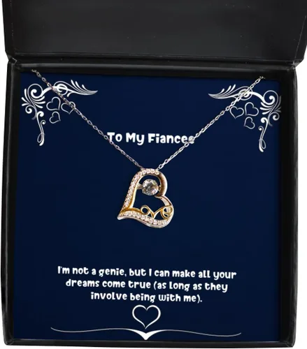 Motivational Fiancee Gifts, I'm not a Genie, but I can Make All Your Dreams Come, Perfect Holiday Love Dancing Necklace from, Fiancee Birthday