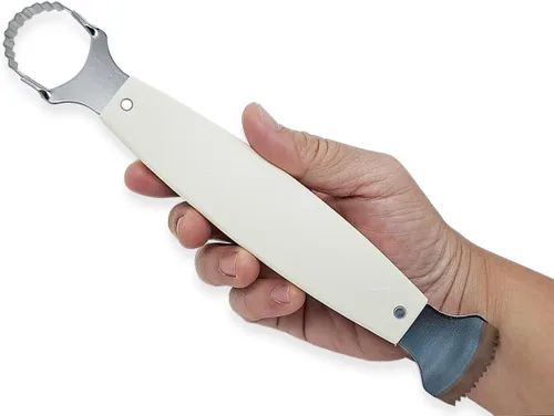 Miniatura 8 de WitnyStore Rallador de coco con mango de plástico blanco de 8¾ pulgadas de largo, 2 cuchillas, herramienta de cocina de estilo tailandés tradicional