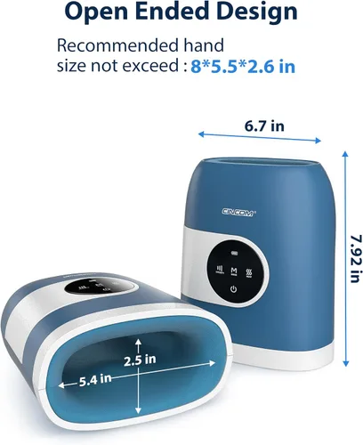 Miniatura 7 de CINCOM Masajeador de manos mejorado con calor y compresión para artritis y túnel carpiano, inalámbrico y recargable, regalos para mujeres Azul