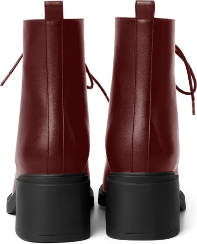 Miniatura 11 de ROSERWISH Botas altas de tacón bajo y grueso para mujer, con cordones, cómodas, modernas, con puntera redonda, de 2.5 pulgadas