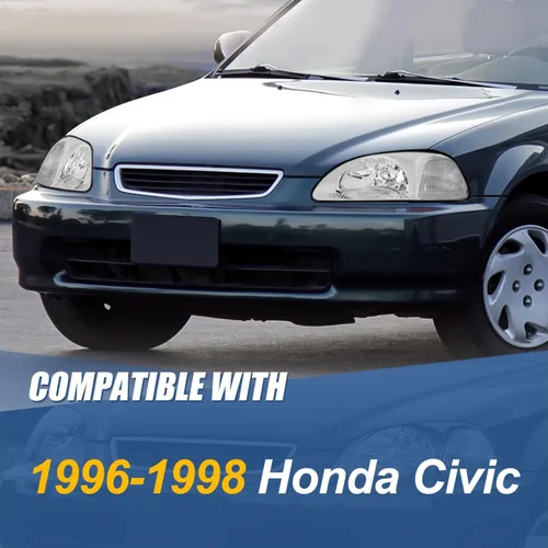 Miniatura 7 de Auto Dynasty Conjunto de faros delanteros compatible con Honda Civic 1996 1997 1998, de repuesto para faros delanteros halógenos del lado