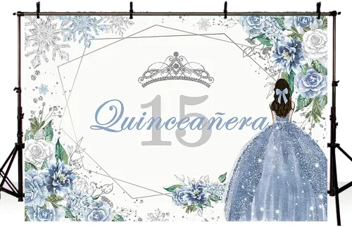 Miniatura 4 de Sendy Telón de fondo de quinceañera de 8 x 6 pies para fiesta de cumpleaños de 15 años de Dulce Girl Mis Quince Anos, decoración de fiesta