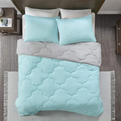 Miniatura 10 de Comfort Spaces Vixie Juego de Edredón Reversible - Cubierta Acolchada Geométrica Casual de Moda, Ropa de Cama Acogedora Alternativa de Plumón