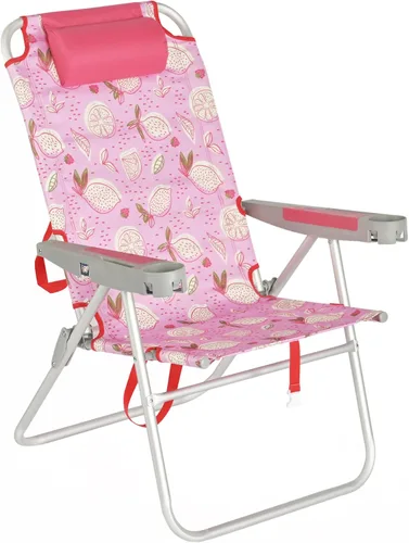 Miniatura 9 de SUNNYFEEL Silla de Playa Plegable Extra Ancha de 28", 5 Posiciones Completamente Reclinable, Silla de Camping Portátil de 17" de Alto con Portavasos