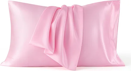 Miniatura 25 de Bedsure Paquete de 2 fundas de almohada de satén similares a las fundas de almohada de seda tamaño estándar, funda de almohada para mujeres que 01