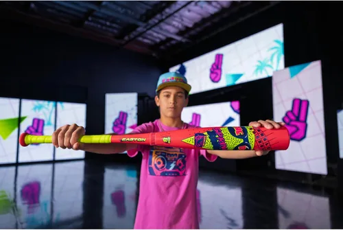 Miniatura 4 de Easton El Bate de Béisbol Dub USSSA Drop -5 / -8 / -10 Barril de 2 3/4' Compuesto de 2 Piezas Spring Break Edition - Rosa/Amarillo