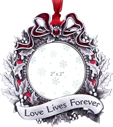 GUOER Adorno de Marco de Fotos para Árbol de Navidad, Regalo Conmemorativo de Vacaciones, Decoración del Hogar, Decoraciones de Navidad, Regalos de