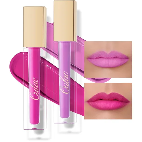 Miniatura 32 de Oulac Lápiz labial rojo líquido mate para mujer, lápiz labial de larga duración, impermeable, sin transferencia, fórmula cremosa de alta 【M08 1000