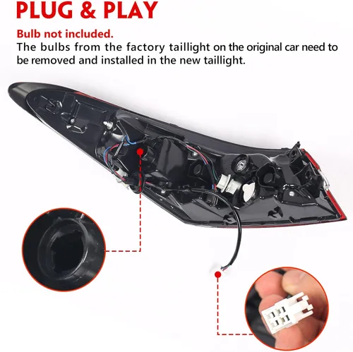 Miniatura 2 de Montaje de luz trasera de Huray para Toyota Camry 2018-2020 LE L SE Reemplazo de lámpara trasera 81560-06720 lado del pasajero (derecho)