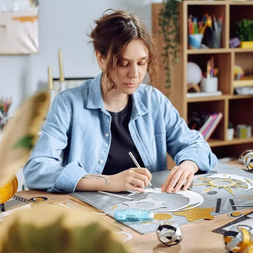 Miniatura 7 de Arteza Papel con purpurina, 24 hojas, 12 x 12 pulgadas, papel de álbum de recortes dorado y plateado, suministros de arte y manualidades
