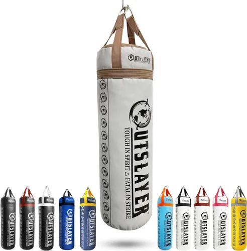 Miniatura 8 de Outslayer Saco de boxeo relleno de 80 libras y MMA fabricado en Estados Unidos Negro