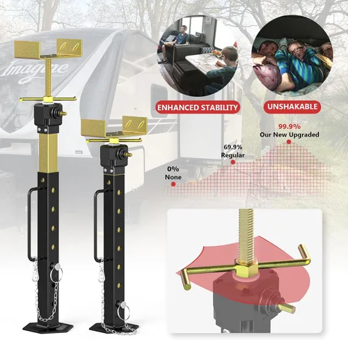 Miniatura 6 de Soportes deslizantes mejorados para caravanas ajustables de 16.7 a 36 pulgadas [permite ajustar el taladro] Gatos estabilizadores resistentes