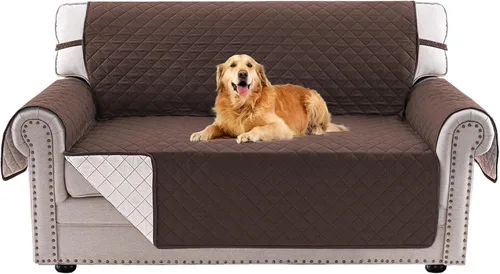 Miniatura 28 de PrinceDeco Funda de sofá para perros, lavable y reversible, apta para mascotas, resistente al agua, protector de muebles con correas elásticas