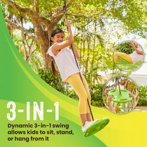 Miniatura 3 de Swurfer Disco Tree Swing - Swing Sets for Backyard, Outdoor Swing, Swingset Outdoor for Kids, Easy Installation, Heavy Duty, Adjustable Climbing