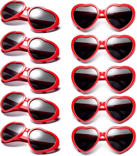 Pibupibu 1020 paquetes de gafas de sol al por mayor de colores neón corazón estilo retro fiesta favores