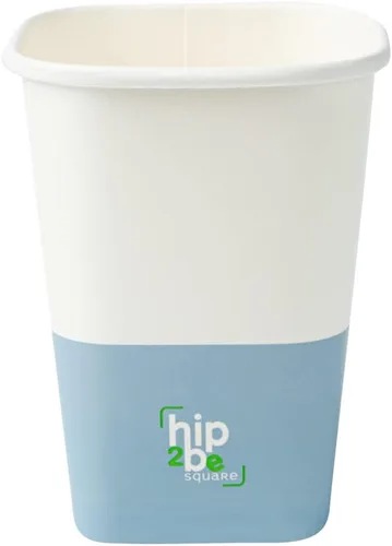Miniatura 20 de Restaurantware Hip 2 Be Square - Tazas de café de papel de 12 onzas, 25 tazas de café reutilizables a prueba de fugas, tapas se venden por separado