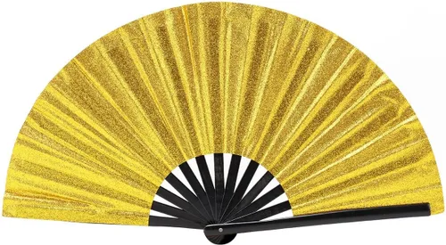 Miniatura 16 de Ventilador plegable que brilla con rayos UV, ventilador de mano de bambú para verano, decoración de mariposa, baile, fiesta, boda, club nocturno