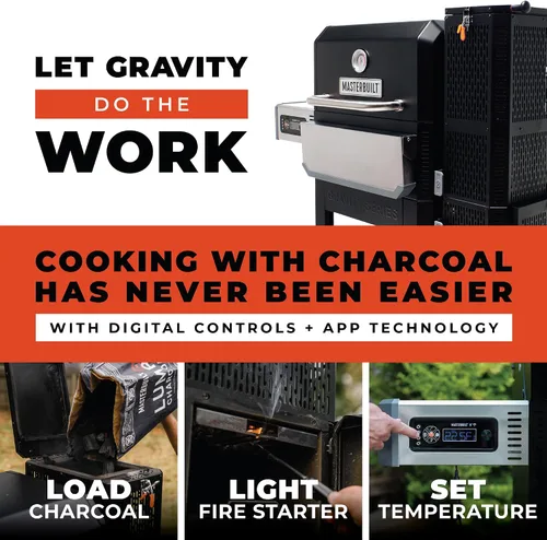 Miniatura 4 de Masterbuilt Gravity Series 800 Parrilla ahumadora - Parrilla de carbón más inserto de plancha, control digital, conectividad de aplicaciones, 800