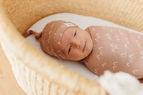 Miniatura 3 de Copper Pearl - Gorro de bebé con nudo superior elástico suave Rocky