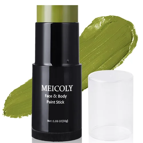 Miniatura 27 de MEICOLY Barra de Pintura Facial y Corporal Naranja (29.99 g), Crema para Cara de Halloween, Efectos Especiales SFX de Calabaza y Tigre, Negro