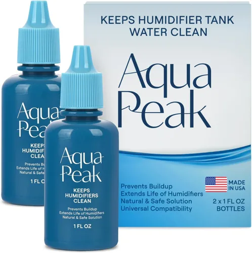 Paquete de 2 gotas para humidificador para un tanque limpio - Más de 400 usos - Limpiador de humidificador de grado alimenticio - Retrasa la