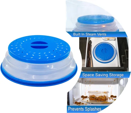 Miniatura 3 de Cubierta protectora contra salpicaduras de microondas, tapa plegable para protección de alimentos y fácil almacenamiento, sin BPA, apta