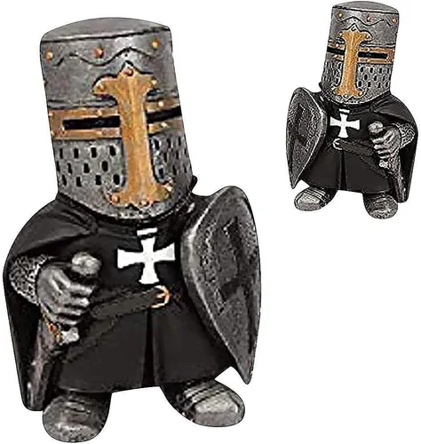 Miniatura 8 de Estatua de caballero de jardín, figuras de caballero de jardín, gnomos, decoraciones medievales, templarios, cruzados, guardia, armadura