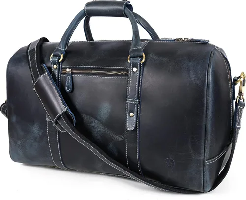 Bolsa de viaje de cuero Bolsa deportiva para gimnasio, bolsa de mano para equipaje de avión, regalo para el día del padre por Aaron Leather Goods,