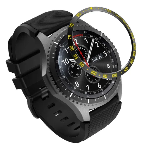 Miniatura 13 de AISPORTS Anillo de bisel compatible con Samsung Galaxy Watch 1.811 in bisel Loop cubierta adhesiva anti arañazos acero inoxidable bisel de metal